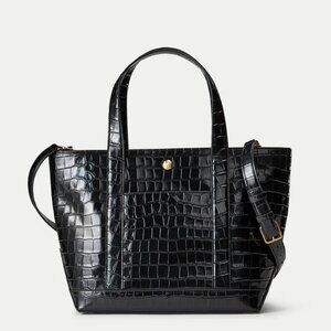 Veronica Beard Croc-Embossed Grand Goody Bag